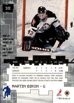 1999-00 Be a Player Millennium Signature Series - Anaheim National Ruby #35 Martin Biron Back