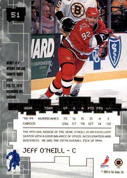 1999-00 Be a Player Millennium Signature Series - Anaheim National Ruby #51 Jeff O'Neill Back