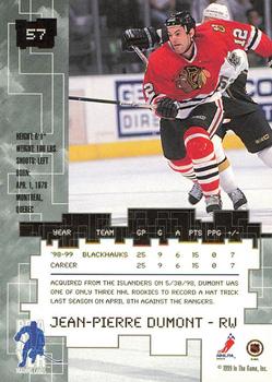 1999-00 Be a Player Millennium Signature Series - Anaheim National Ruby #57 Jean-Pierre Dumont Back