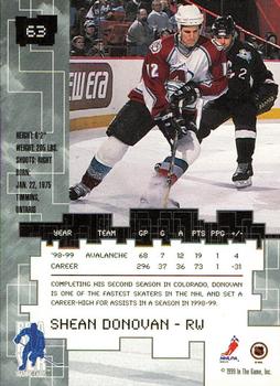 1999-00 Be a Player Millennium Signature Series - Anaheim National Ruby #63 Shean Donovan Back
