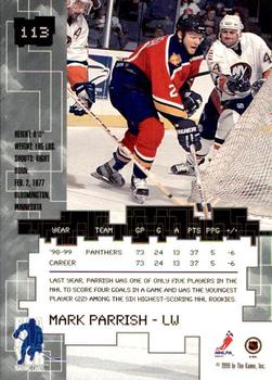 1999-00 Be a Player Millennium Signature Series - Anaheim National Ruby #113 Mark Parrish Back