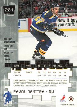 1999-00 Be a Player Millennium Signature Series - Anaheim National Ruby #204 Pavol Demitra Back