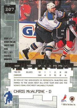 1999-00 Be a Player Millennium Signature Series - Anaheim National Ruby #207 Chris McAlpine Back