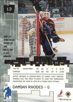 1999-00 Be a Player Millennium Signature Series - Anaheim National Sapphire #13 Damian Rhodes Back