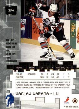 1999-00 Be a Player Millennium Signature Series - Anaheim National Sapphire #34 Vaclav Varada Back