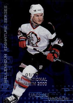 1999-00 Be a Player Millennium Signature Series - Anaheim National Sapphire #34 Vaclav Varada Front