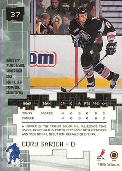 1999-00 Be a Player Millennium Signature Series - Anaheim National Sapphire #37 Cory Sarich Back