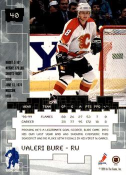 1999-00 Be a Player Millennium Signature Series - Anaheim National Sapphire #40 Valeri Bure Back
