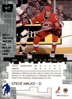 1999-00 Be a Player Millennium Signature Series - Anaheim National Sapphire #47 Steve Halko Back