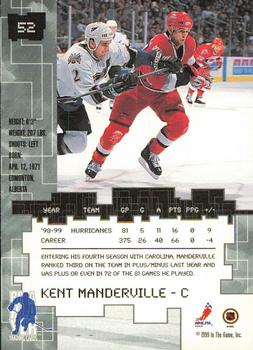 1999-00 Be a Player Millennium Signature Series - Anaheim National Sapphire #52 Kent Manderville Back
