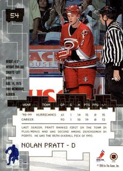 1999-00 Be a Player Millennium Signature Series - Anaheim National Sapphire #54 Nolan Pratt Back