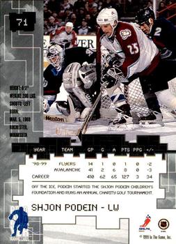 1999-00 Be a Player Millennium Signature Series - Anaheim National Sapphire #71 Shjon Podein Back