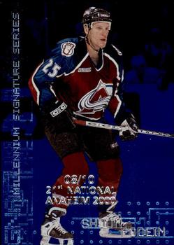 1999-00 Be a Player Millennium Signature Series - Anaheim National Sapphire #71 Shjon Podein Front
