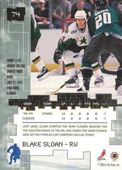 1999-00 Be a Player Millennium Signature Series - Anaheim National Sapphire #74 Blake Sloan Back