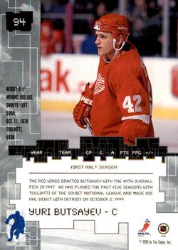 1999-00 Be a Player Millennium Signature Series - Anaheim National Sapphire #94 Yuri Butsayev Back