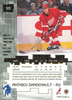 1999-00 Be a Player Millennium Signature Series - Anaheim National Sapphire #95 Mathieu Dandenault Back