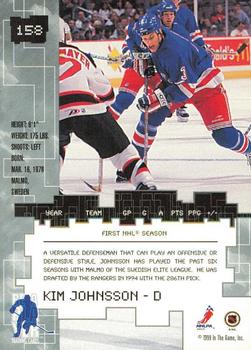1999-00 Be a Player Millennium Signature Series - Anaheim National Sapphire #158 Kim Johnsson Back