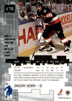 1999-00 Be a Player Millennium Signature Series - Anaheim National Sapphire #175 Jason York Back