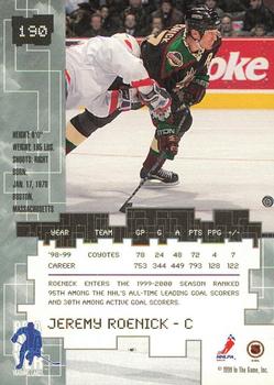 1999-00 Be a Player Millennium Signature Series - Anaheim National Sapphire #190 Jeremy Roenick Back