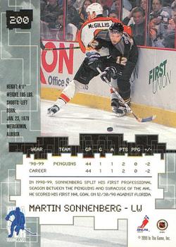 1999-00 Be a Player Millennium Signature Series - Anaheim National Sapphire #200 Martin Sonnenberg Back