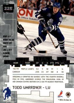 1999-00 Be a Player Millennium Signature Series - Anaheim National Sapphire #225 Todd Warriner Back