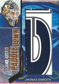 2020-21 President's Choice Game-Used - Paddle Down #PD-15 Jhonas Enroth Front