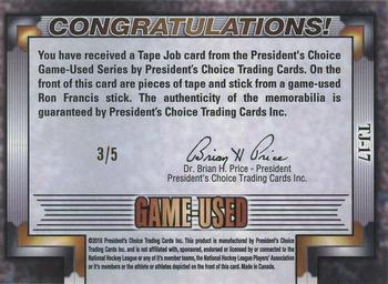 2020-21 President's Choice Game-Used - Tape Job #TJ-17 Ron Francis Back