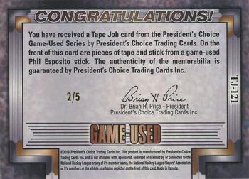 2020-21 President's Choice Game-Used - Tape Job #TJ-121 Phil Esposito Back