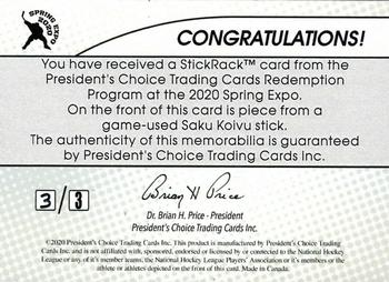 2020-21 President's Choice Game-Used - 2020 Spring Expo Redemption Silver #NNO Saku Koivu Back