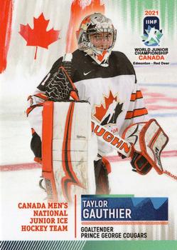 2020 BY Cards Team Canada IIHF U20 World Championship (Unlicensed) #CAN/U20/2021-02 Taylor Gauthier Front