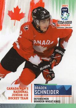 2020 BY Cards Team Canada IIHF U20 World Championship (Unlicensed) #CAN/U20/2021-04 Braden Schneider Front