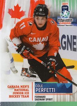 2020 BY Cards Team Canada IIHF U20 World Championship (Unlicensed) #CAN/U20/2021-14 Cole Perfetti Front
