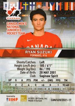 2020 BY Cards Team Canada IIHF U20 World Championship (Unlicensed) #CAN/U20/2021-17 Ryan Suzuki Back