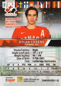 2020 BY Cards Team Canada IIHF U20 World Championship (Unlicensed) #CAN/U20/2021-22 Dylan Cozens Back
