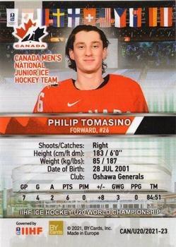 2020 BY Cards Team Canada IIHF U20 World Championship (Unlicensed) #CAN/U20/2021-23 Philip Tomasino Back