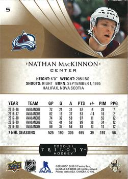 2020-21 Upper Deck Trilogy #5 Nathan MacKinnon Back