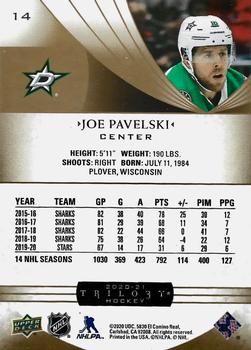 2020-21 Upper Deck Trilogy #14 Joe Pavelski Back
