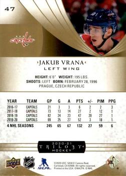 2020-21 Upper Deck Trilogy #47 Jakub Vrana Back