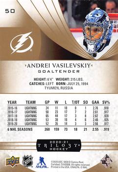 2020-21 Upper Deck Trilogy #50 Andrei Vasilevskiy Back
