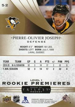 2020-21 Upper Deck Trilogy #52 Pierre-Olivier Joseph Back