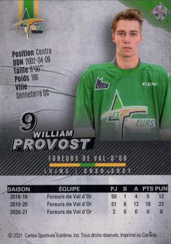 2020-21 Val-d'Or Foreurs (QMJHL) #1 William Provost Back