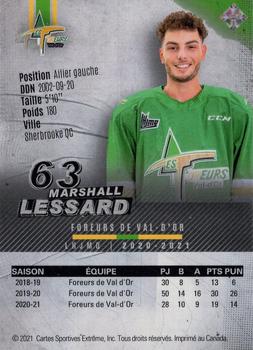 2020-21 Val-d'Or Foreurs (QMJHL) #11 Marshall Lessard Back