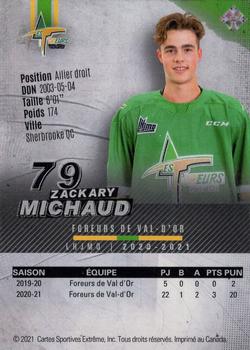 2020-21 Val-d'Or Foreurs (QMJHL) #13 Zackary Michaud Back