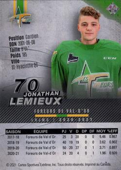 2020-21 Val-d'Or Foreurs (QMJHL) #15 Jonathan Lemieux Back