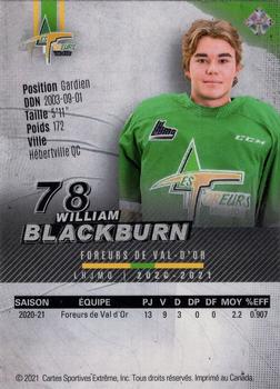 2020-21 Val-d'Or Foreurs (QMJHL) #25 William Blackburn Back