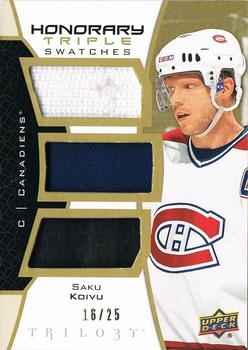 2020-21 Upper Deck Trilogy - Honorary Triple Swatches #HTS-SK Saku Koivu Front