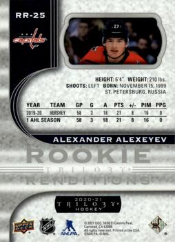 2020-21 Upper Deck Trilogy - Rookie Renditions #RR-25 Alexander Alexeyev Back
