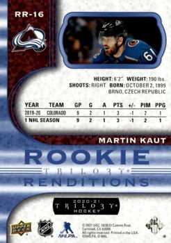 2020-21 Upper Deck Trilogy - Rookie Renditions Blue Foil #RR-16 Martin Kaut Back