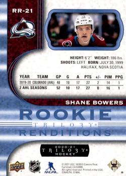 2020-21 Upper Deck Trilogy - Rookie Renditions Blue Foil #RR-21 Shane Bowers Back