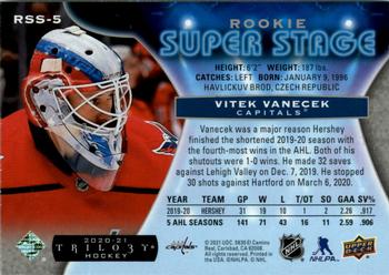 2020-21 Upper Deck Trilogy - Rookie Super Stage #RSS-5 Vitek Vanecek Back